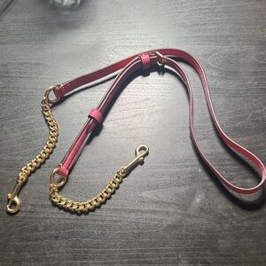Coach pink Leather and Gold Chain strap